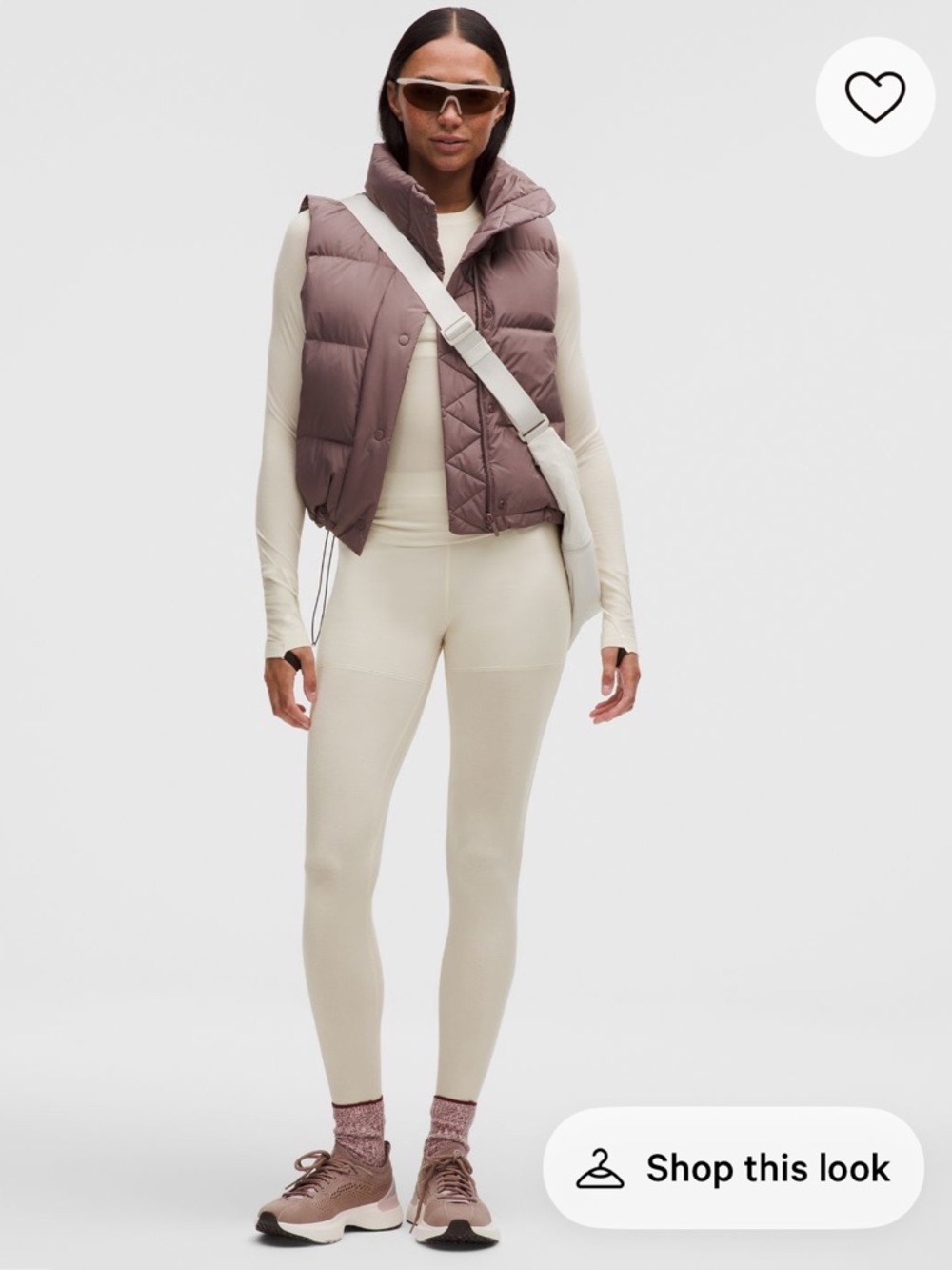 NWOT  Lululemon High-Rise Base Layer Tight 28" - Light Ivory/Black. Size Small